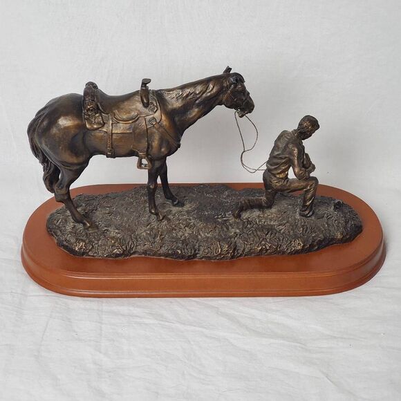 Montana Silversmiths "Those Who Came Before" Cowboy & Horse Western Bronze Sculp - Picture 10 of 13